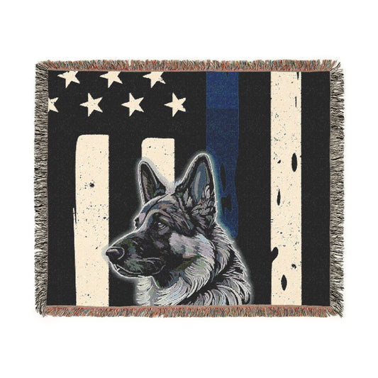 K9 Thin Blue Line Woven Blanket
