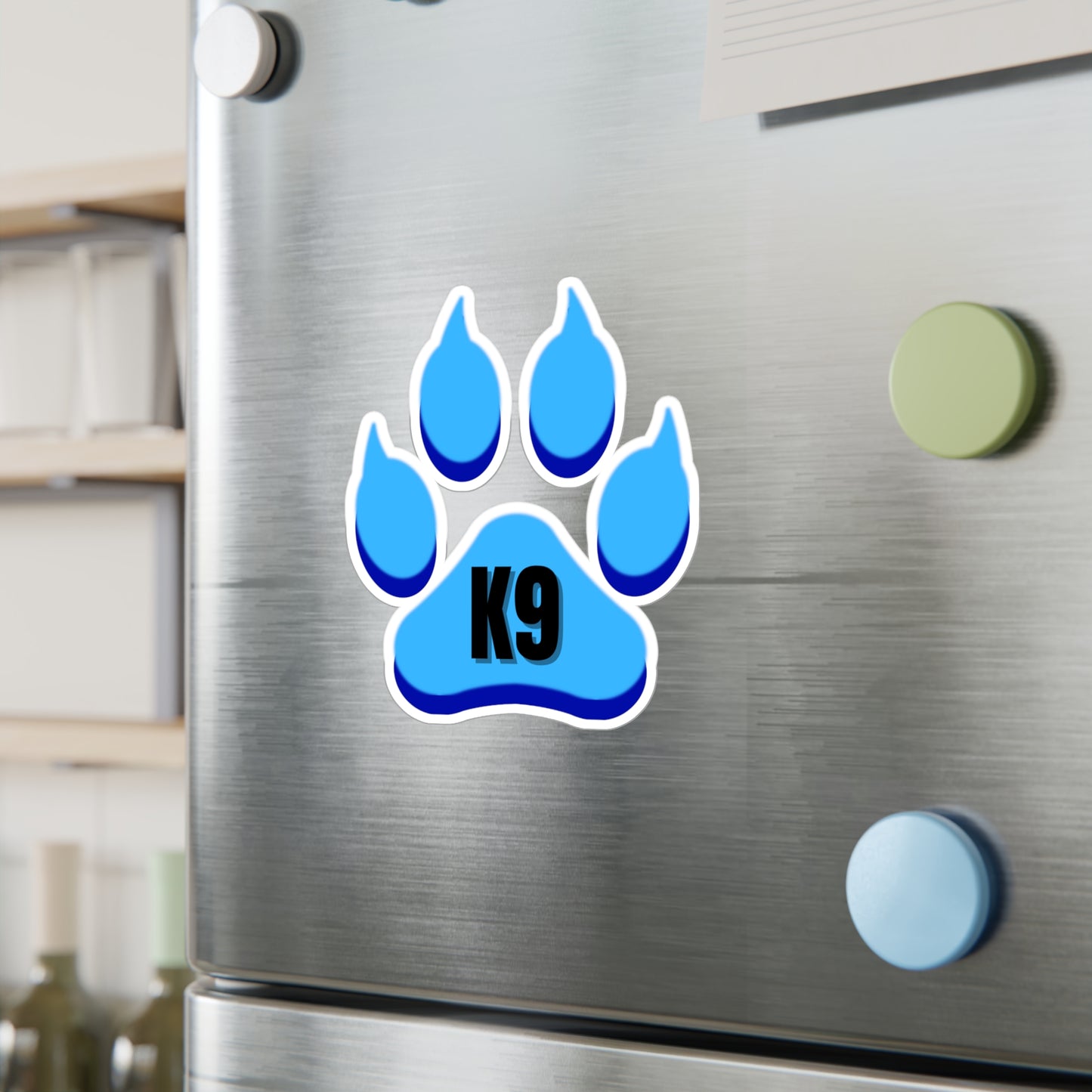 Blue K9 Paw Print Sticker