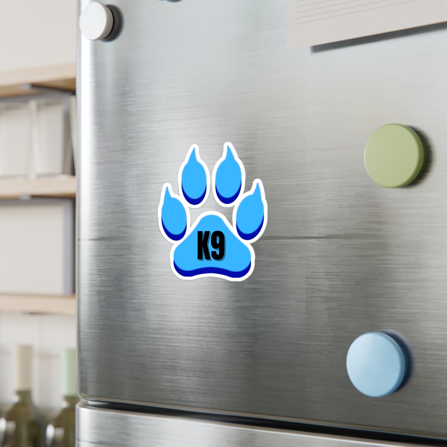 Blue K9 Paw Print Sticker
