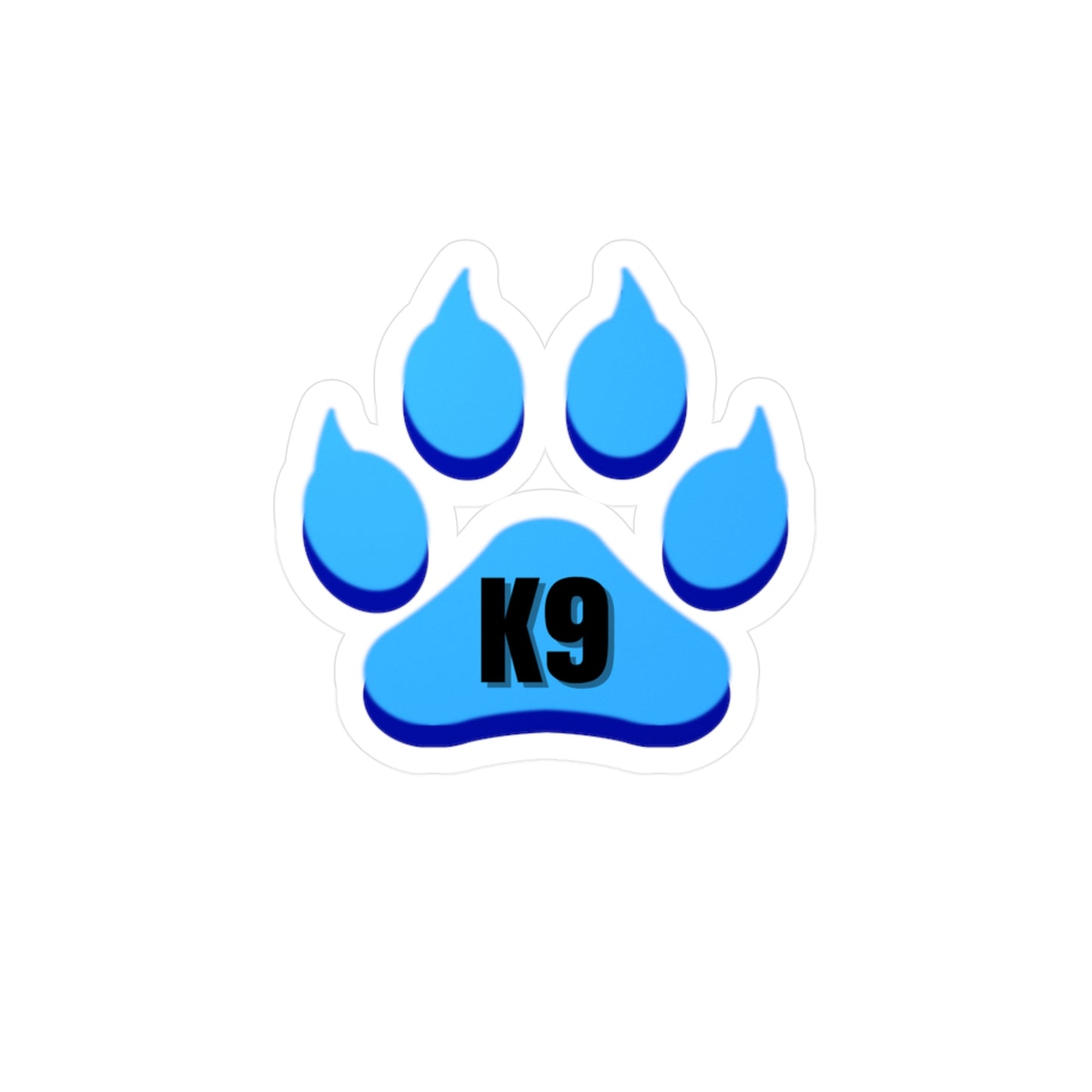 Blue K9 Paw Print Sticker