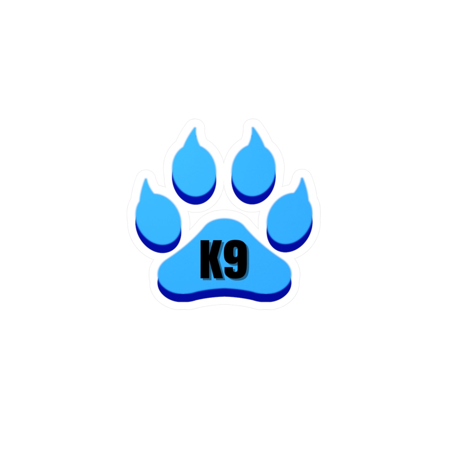 Blue K9 Paw Print Sticker