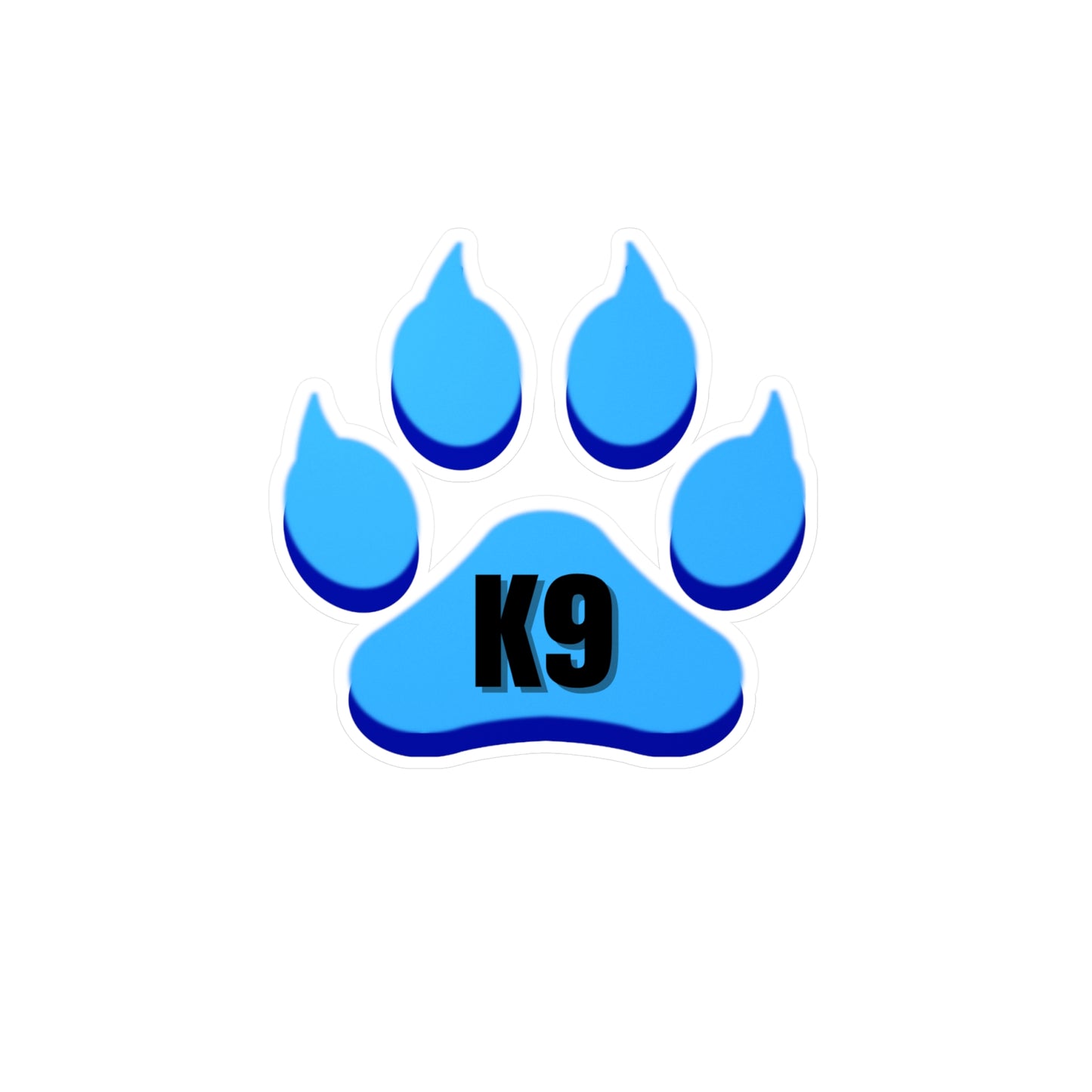 Blue K9 Paw Print Sticker