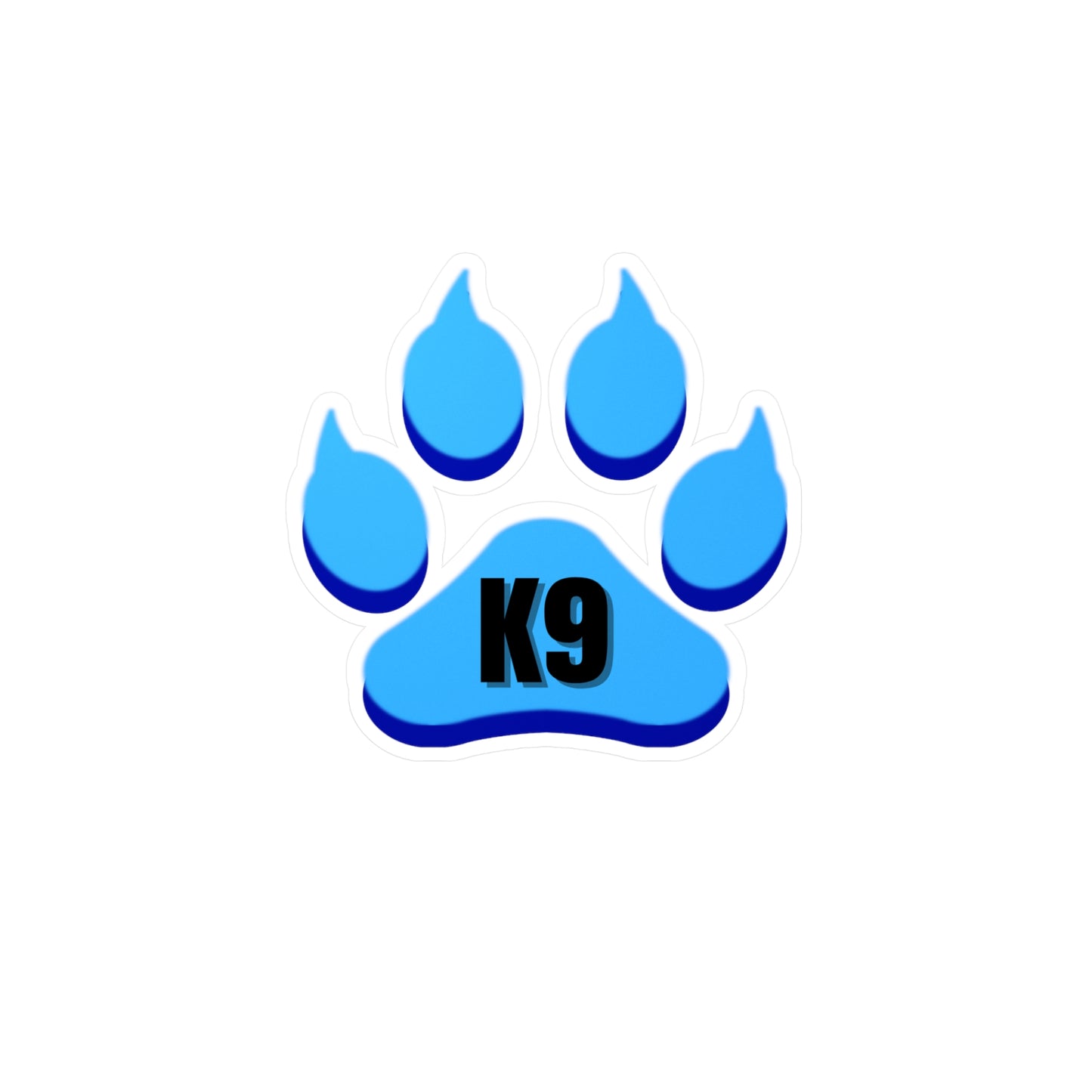 Blue K9 Paw Print Sticker