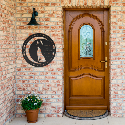 _Spirit_of_the_Wolf_-_metal_wall_art_Black_Brick_Entrance_Mockup.png