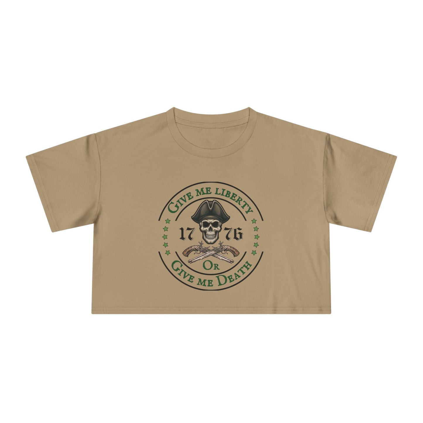 Patriotic 1776 Skull Crop Tee