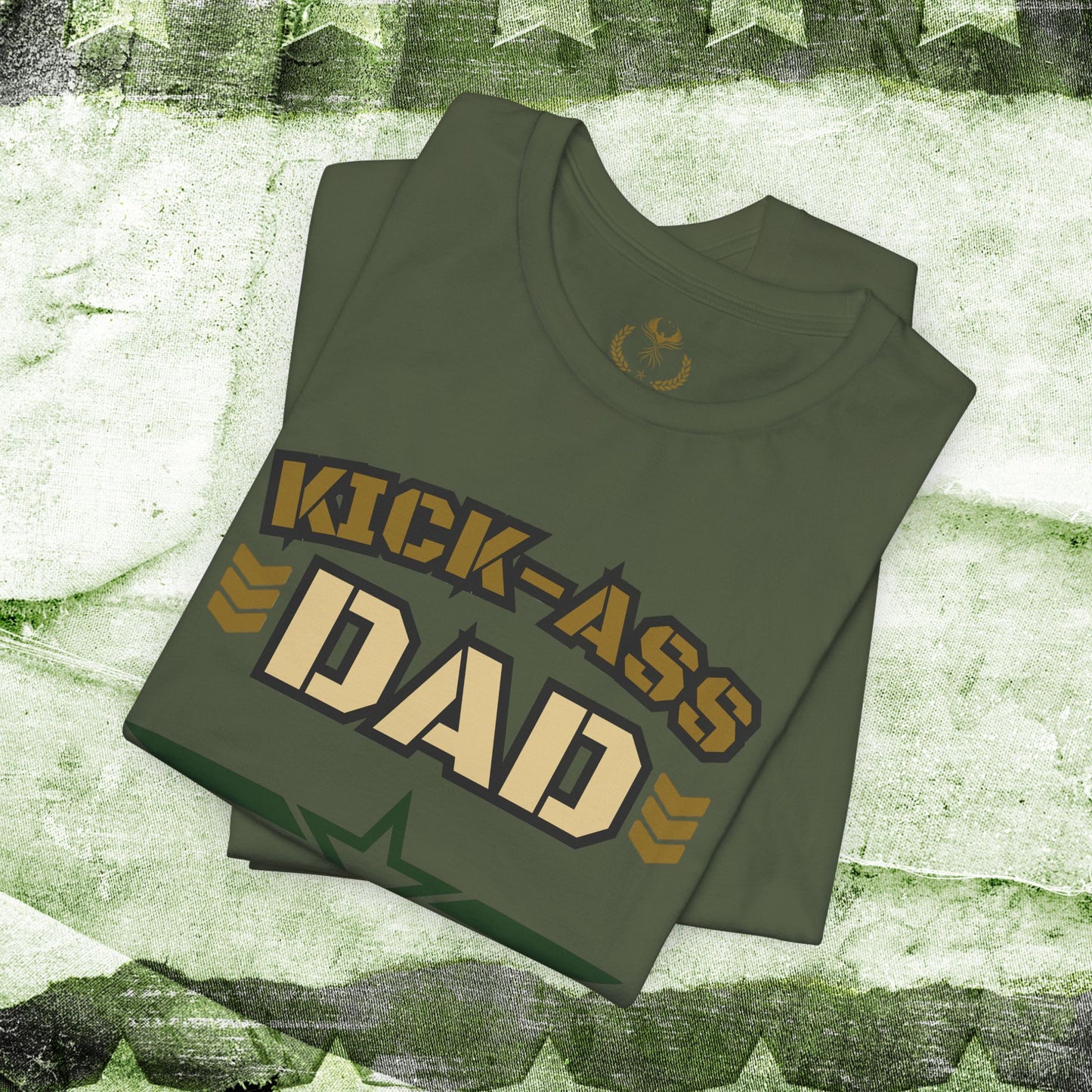 Kick-Ass Dad Tee - Army Trained, Kid Approved