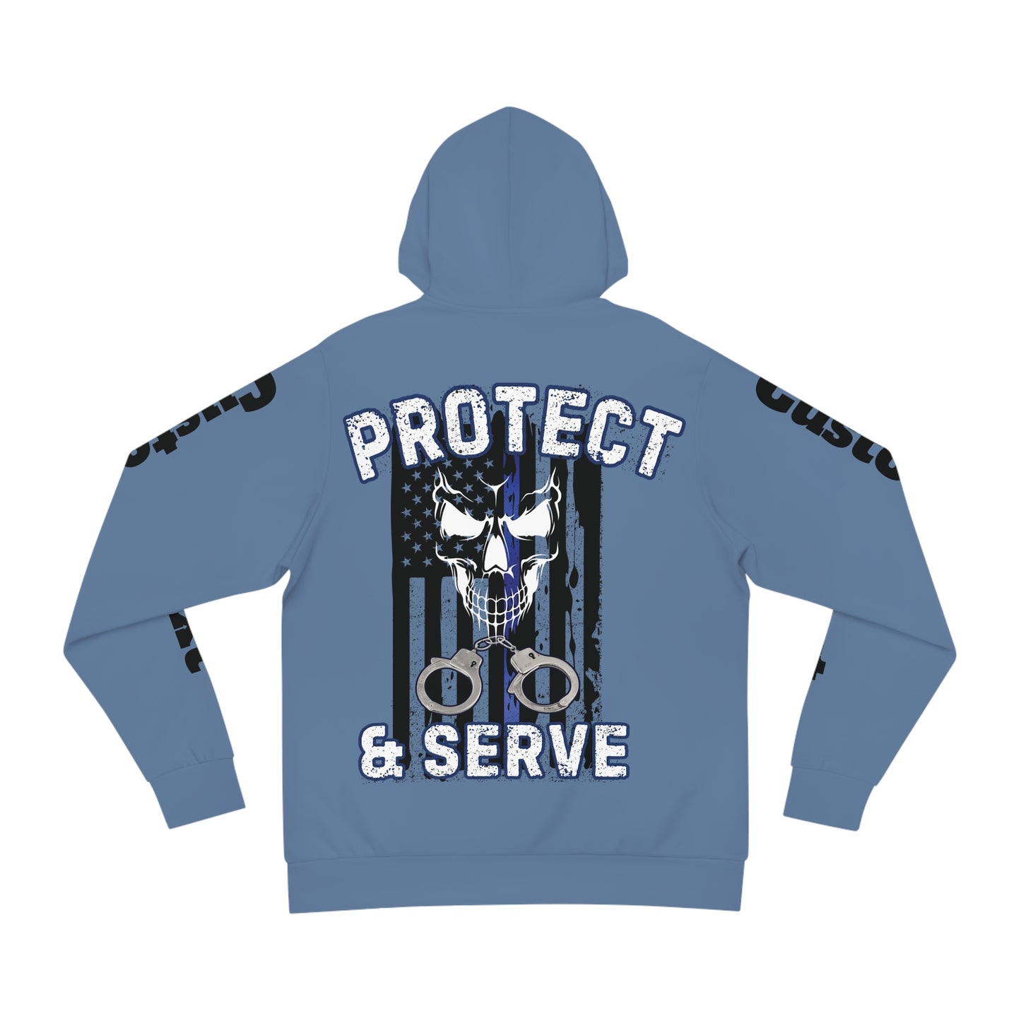 Customizable Blue Protect and Serve hoodie