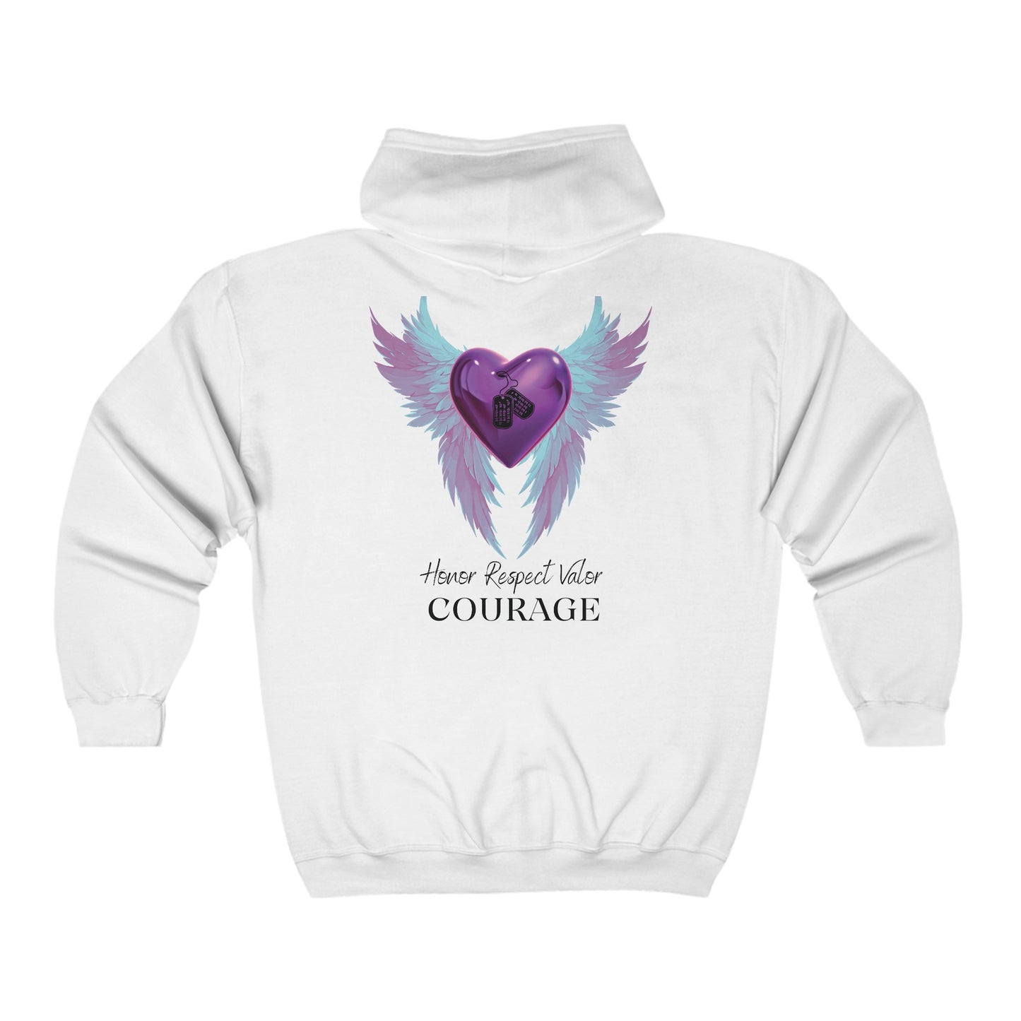 " Purple heart" - Full Zip Hooded Sweatshirt