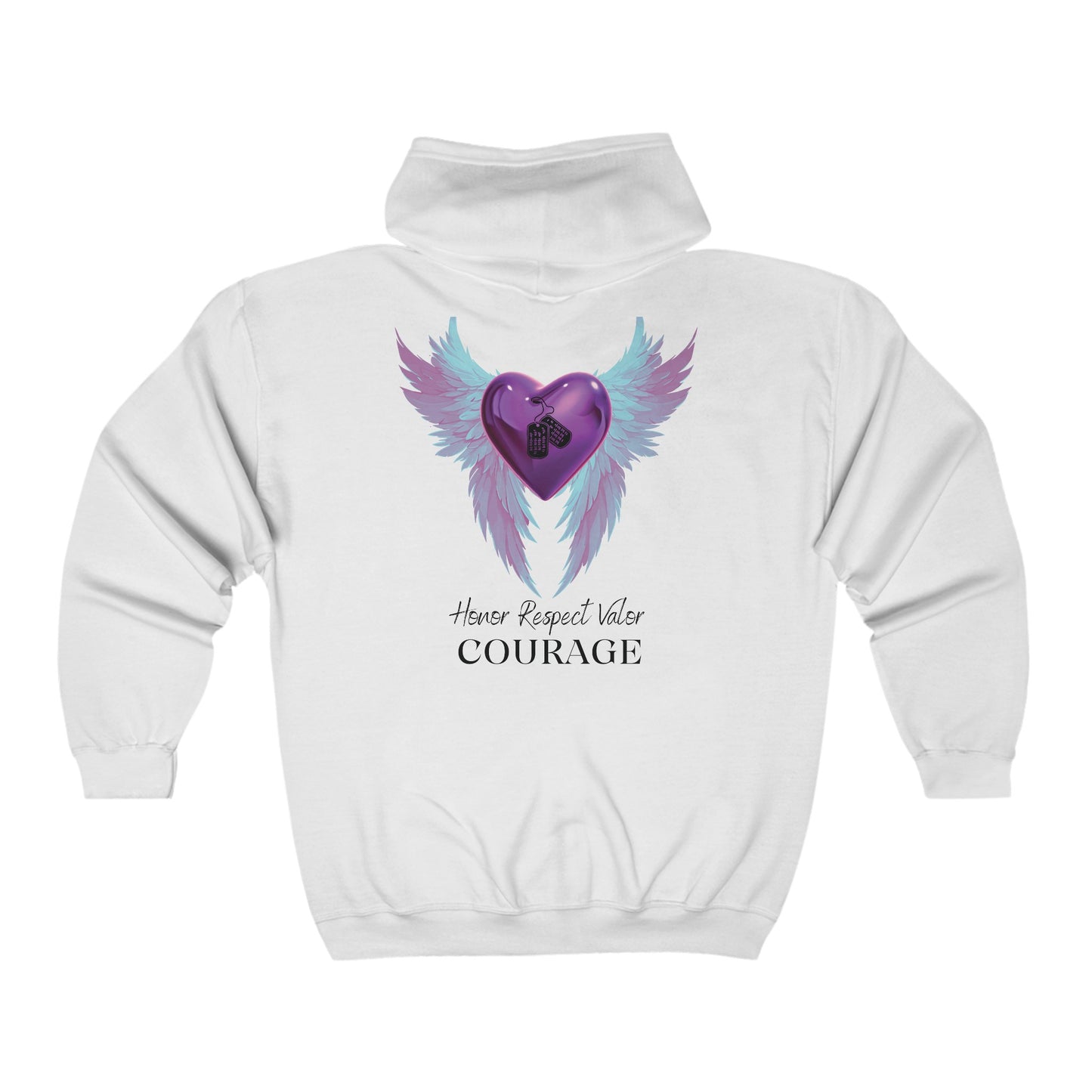 " Purple heart" - Full Zip Hooded Sweatshirt