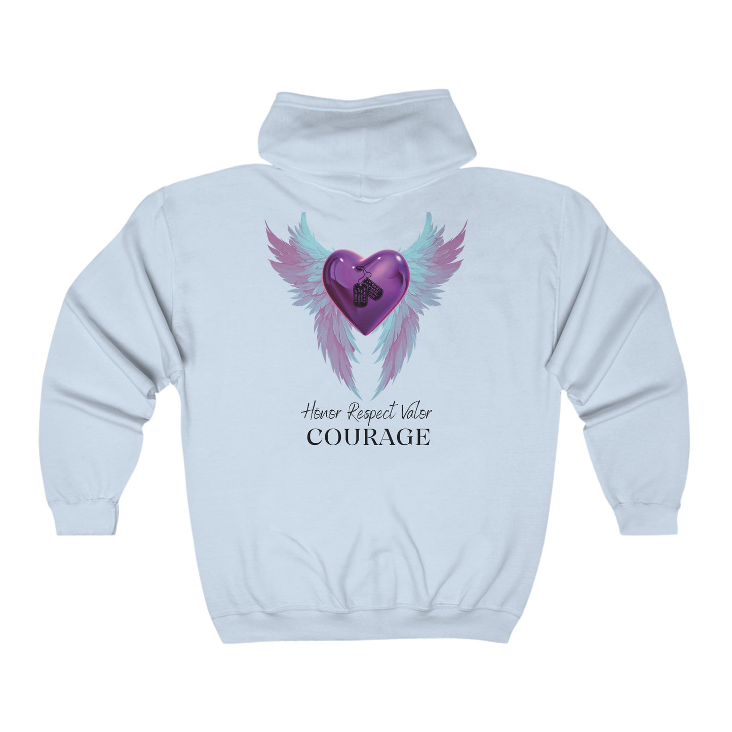 " Purple heart" - Full Zip Hooded Sweatshirt