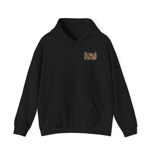 Patriotic Eagle Hoodie - "If You Don’t Like This Flag, Feel Free To Leave" Back Print