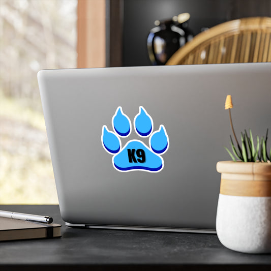 Blue K9 Paw Print Sticker