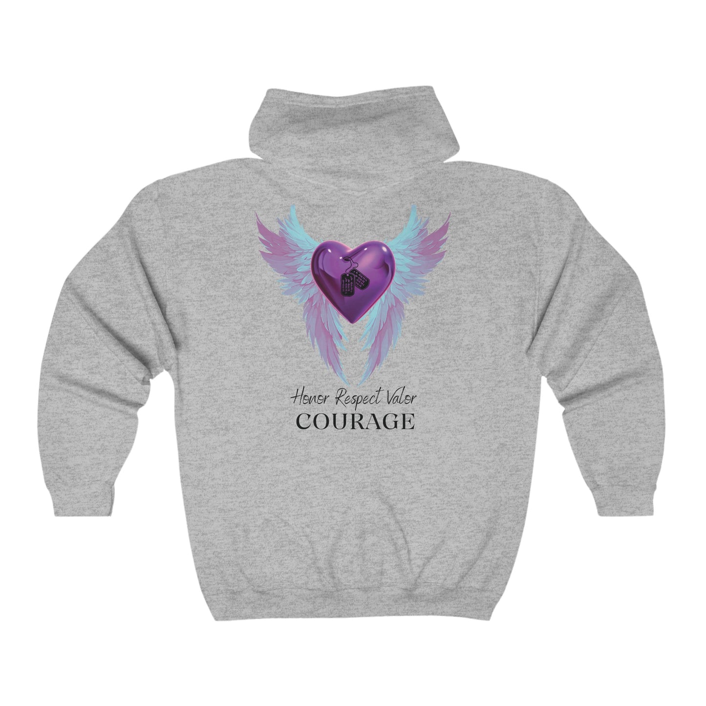 " Purple heart" - Full Zip Hooded Sweatshirt