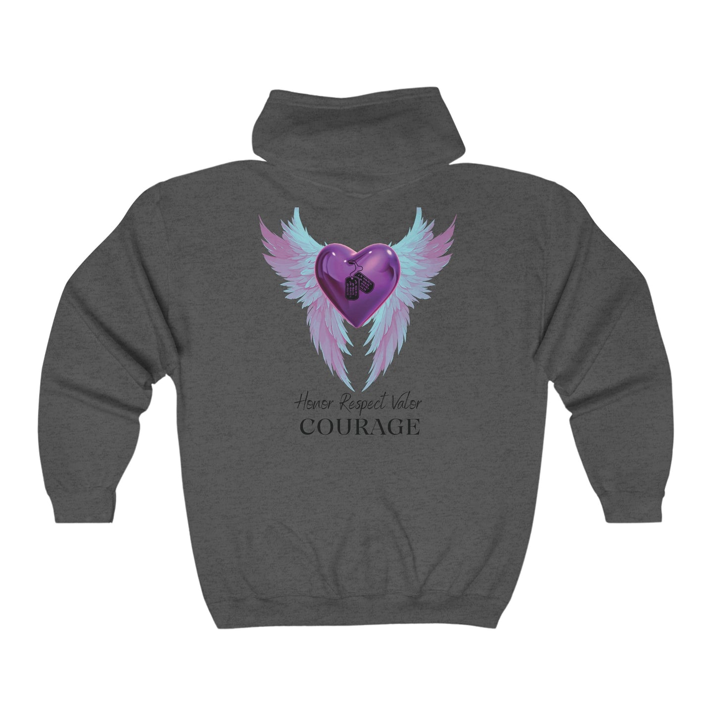 " Purple heart" - Full Zip Hooded Sweatshirt