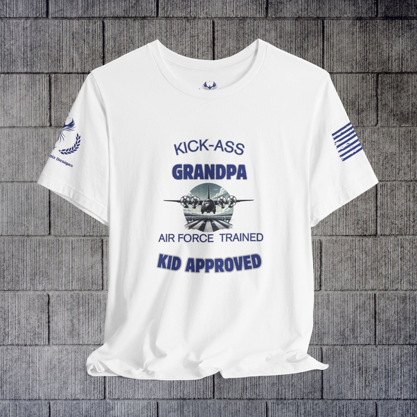 Kick-Ass Grandpa Tee - Air Force Trained, Kid Approved