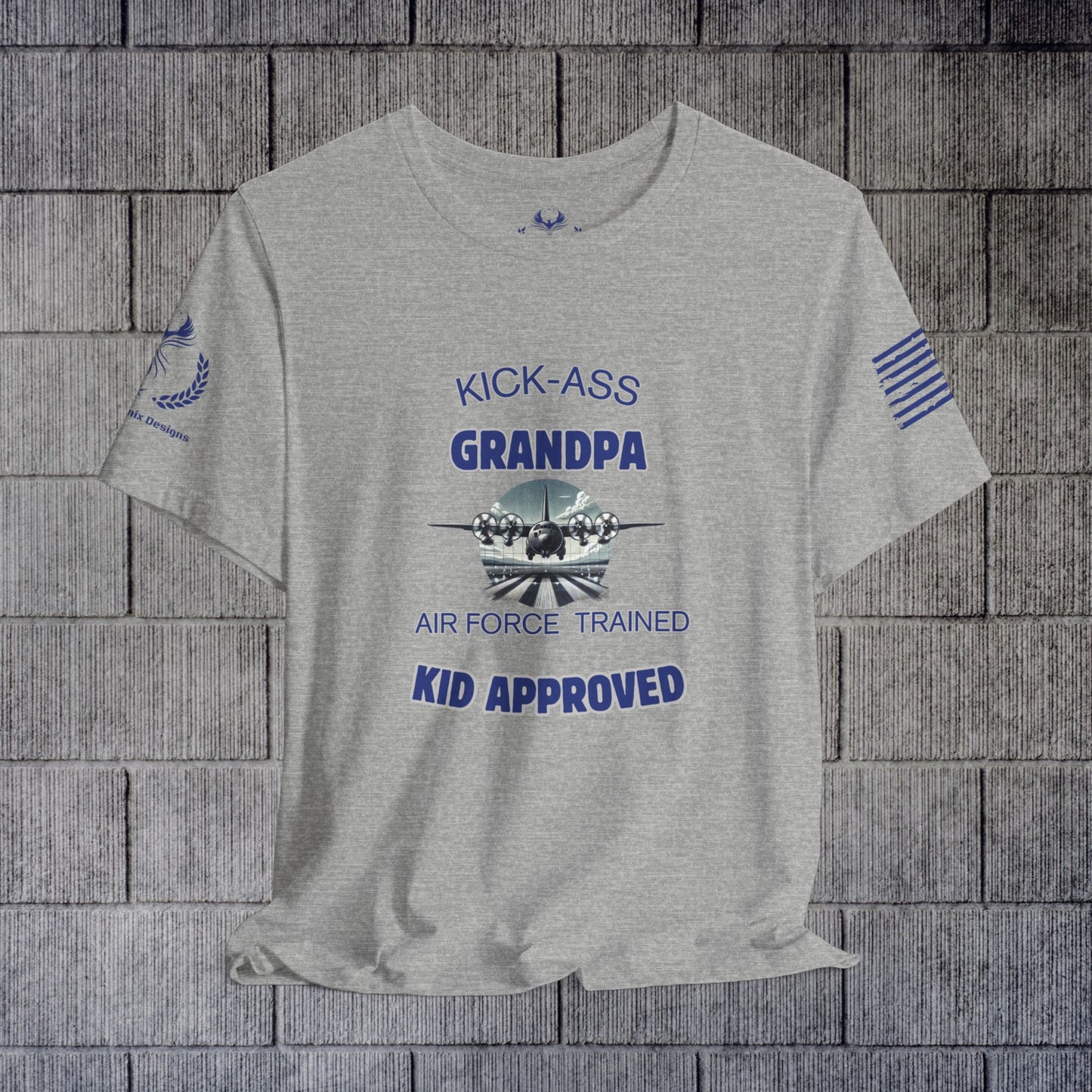 Kick-Ass Grandpa Tee - Air Force Trained, Kid Approved